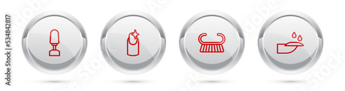 Set line Milling cutter for manicure, Nail, Pedicure brush grater and . Silver circle button. Vector