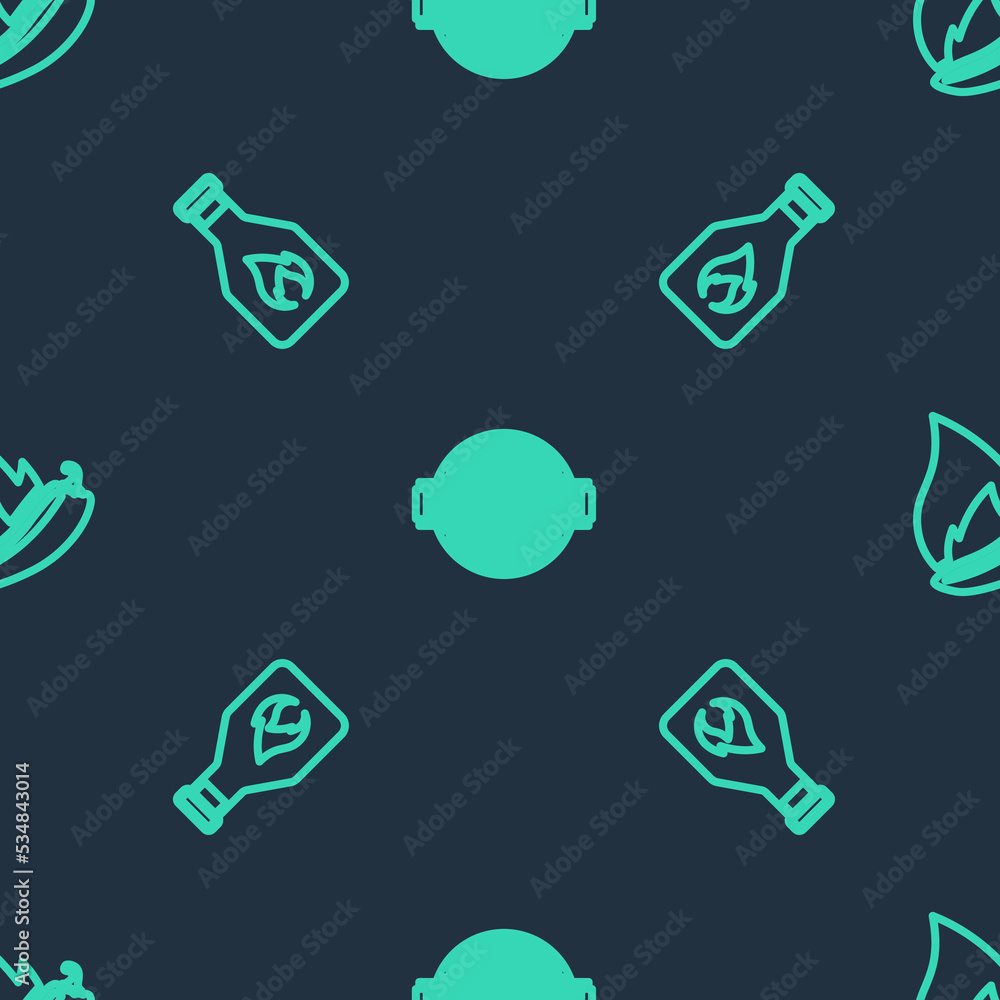Set line Barbecue grill, Ketchup bottle and Hot chili pepper pod on seamless pattern. Vector Set line Barbecue grill, Ketchup bottle and Hot chili pepper pod on seamless pattern. Vector