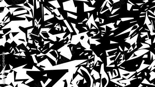 Abstract vector geometric black and white background with sharp shapes