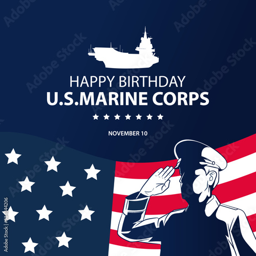 U.S. Marine Corps Birthday background. Suitable to use on marine corps event