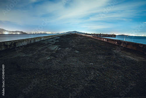 Pier at the beach at night 