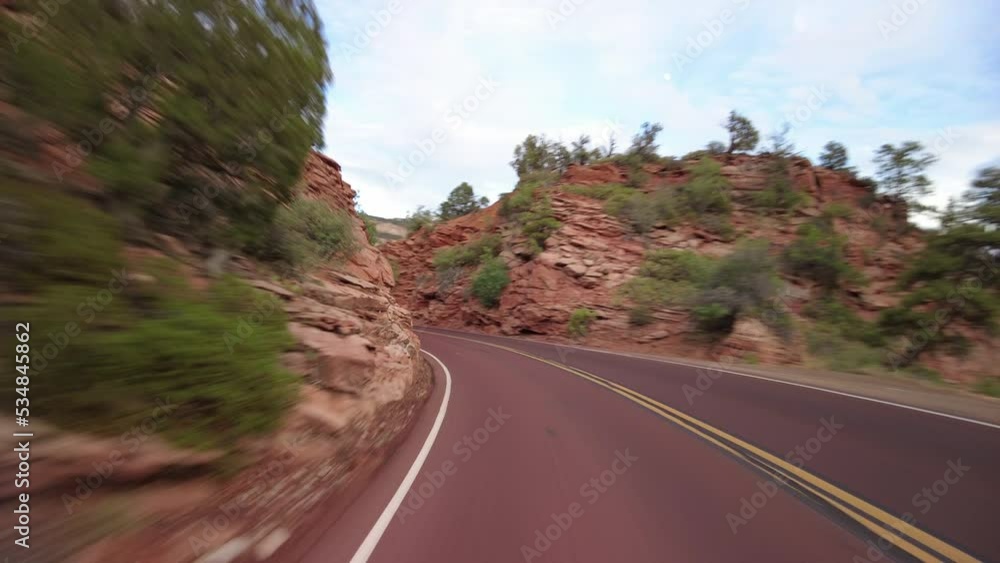 Driving Plate Zion National Park Mt Carmel Highway Southbound Multicam Set 11 Rear View Utah Southwest USA Driving Plate Zion National Park Mt Carmel Highway Southbound Multicam Set 11 Rear View Utah Southwest USA