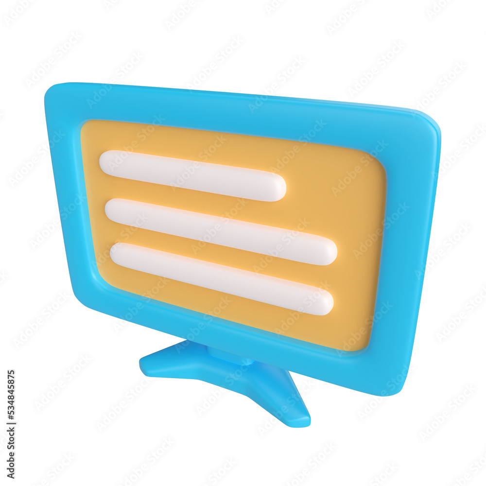 Lcd Monitor 3D Illustration Icon Lcd Monitor 3D Illustration Icon