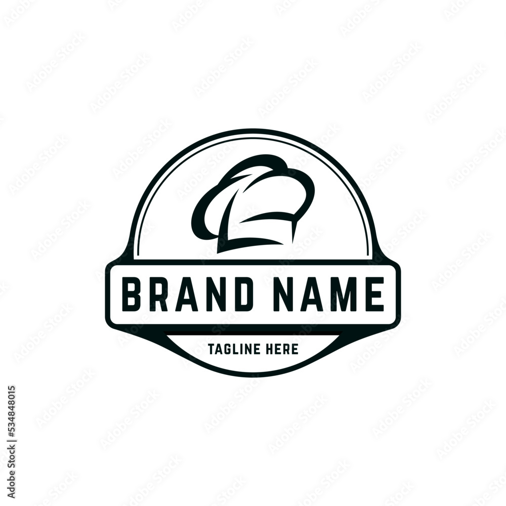 chef hat logo vector design, chef logo, chef hat logo with circular emblem chef hat logo vector design, chef logo, chef hat logo with circular emblem