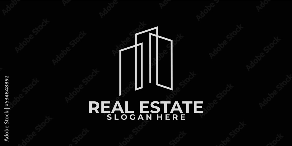 Obraz premium real estate logo icon vector isolated