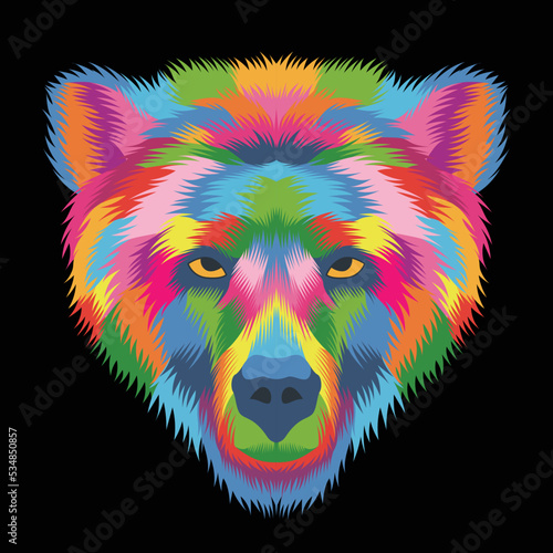 bear, art, animal, grizzly, vector, nose, poly, illustration, background, icon, abstract, logo, design, isolated, nature, spring, light, concept, hair, forest, creative, geometric, face, rainbow, port