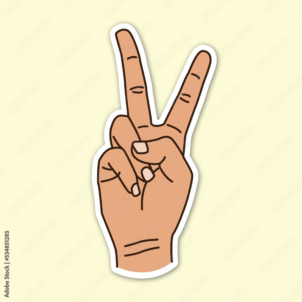 peace hand poses, editable cartoon style sticker vector peace hand poses, editable cartoon style sticker vector