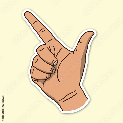 agree hand poses, editable cartoon style sticker vector
