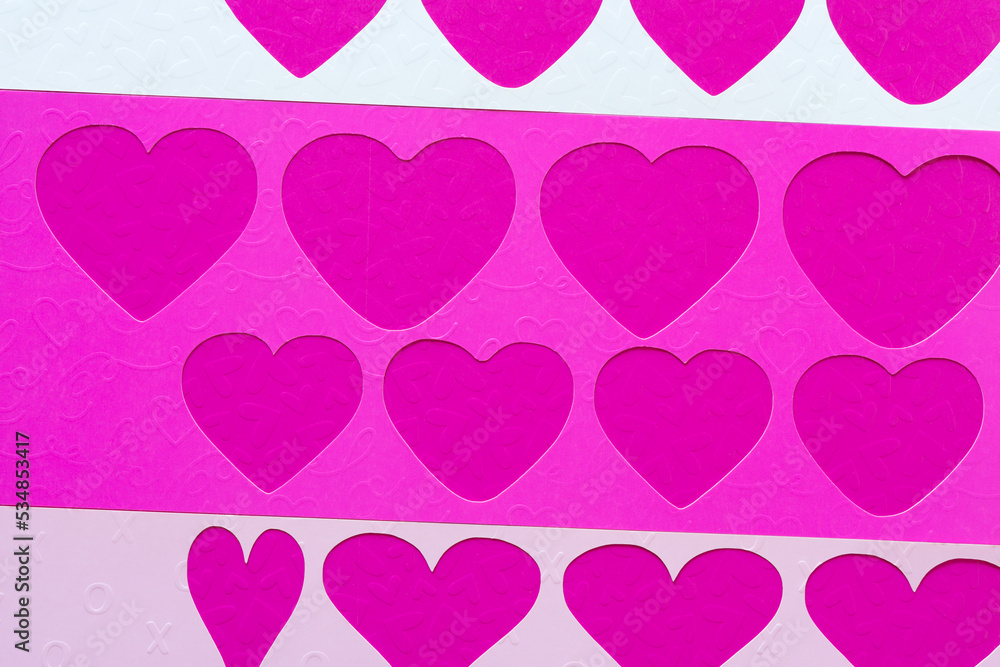 pink background with various heart shapes pink background with various heart shapes