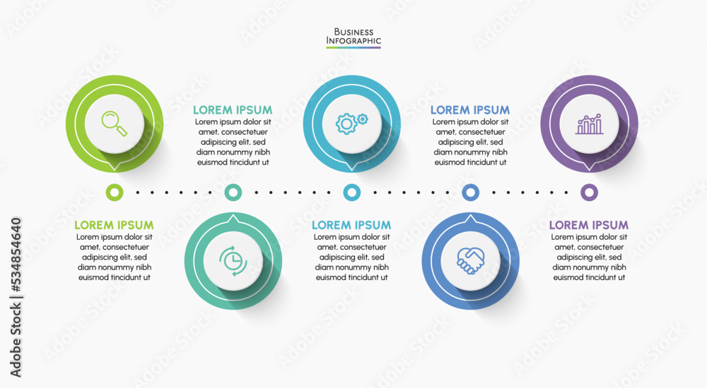 Vetor de Business data visualization. timeline infographic icons ...