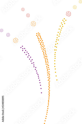 Fireworks explosion pattern. Trails firework pattern with rays, dot and points. Christmas festive graphic design