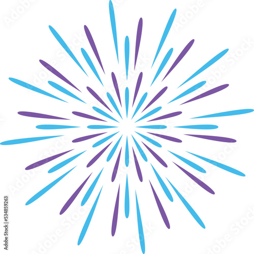 Abstract burst pattern fireworks. Flat colorful star shaped firework geometric pattern. Carnival celebration explosion, birthday party festive decoration,