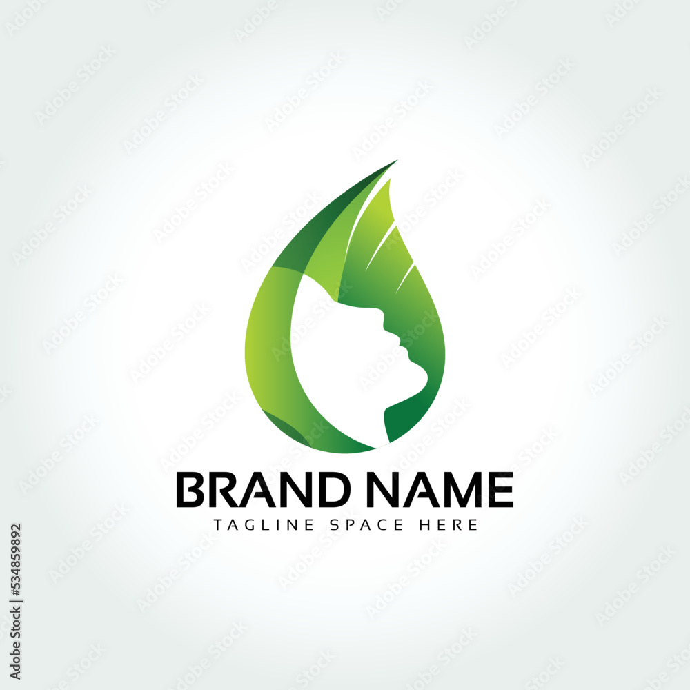 beautiful women's face and leaf logos suitable for salons and spa. beautiful women's face and leaf logos suitable for salons and spa.