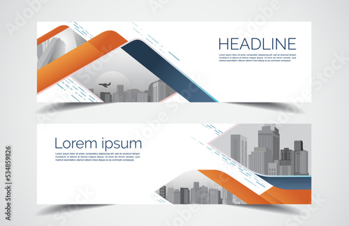 Set of modern design - Vector web banners design background or header templates, horizontal advertising business banner. 
