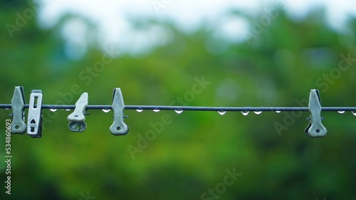 clothes peg on a clothesline