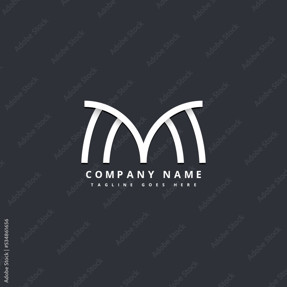 Monogram letter M logo, thin line decoration hipster initial, outline black and white graphic wedding invitation emblem Monogram letter M logo, thin line decoration hipster initial, outline black and white graphic wedding invitation emblem