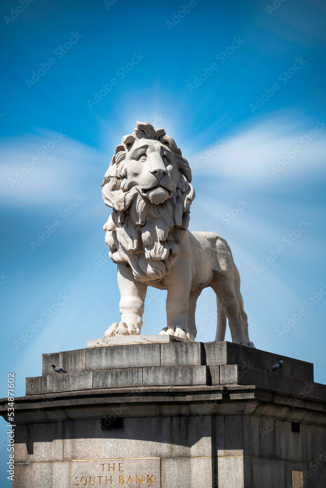 The South Bank Lion is an 1837 sculpture in Central London. Taken on Sept 21, 2022.