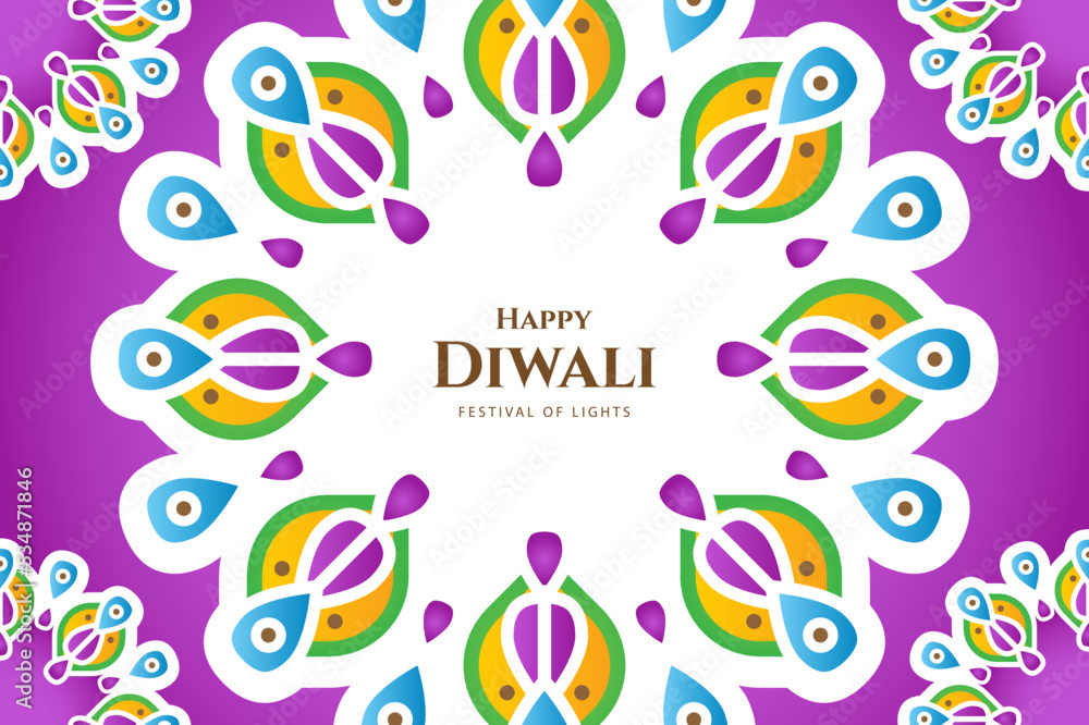 Diwali festive ornaments celebration background. - Vector.