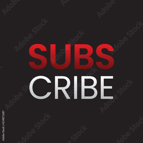 Youtube channel subscribe button logo with black background to make it easier for viewers can be used for youtubers