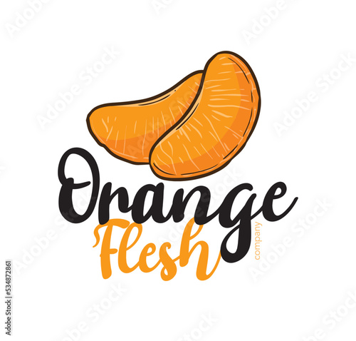Cute and funny logo for orange flesh store or company