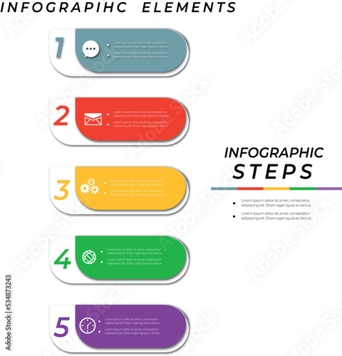 Infographic template for business process steps
