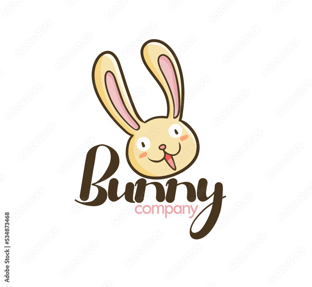 Cute bunny company logo template Cute bunny company logo template