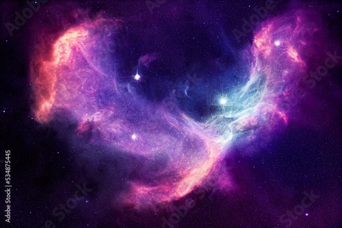 A unicorn silhouette in a galaxy nebula cloud. Illustration concept. © 2rogan