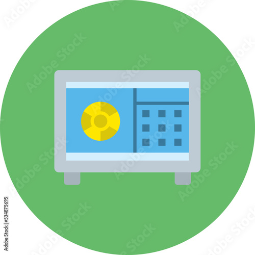Safebox Multicolor Circle Flat Icon