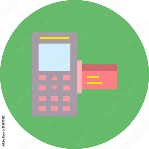 Post Terminal Multicolor Circle Flat Icon