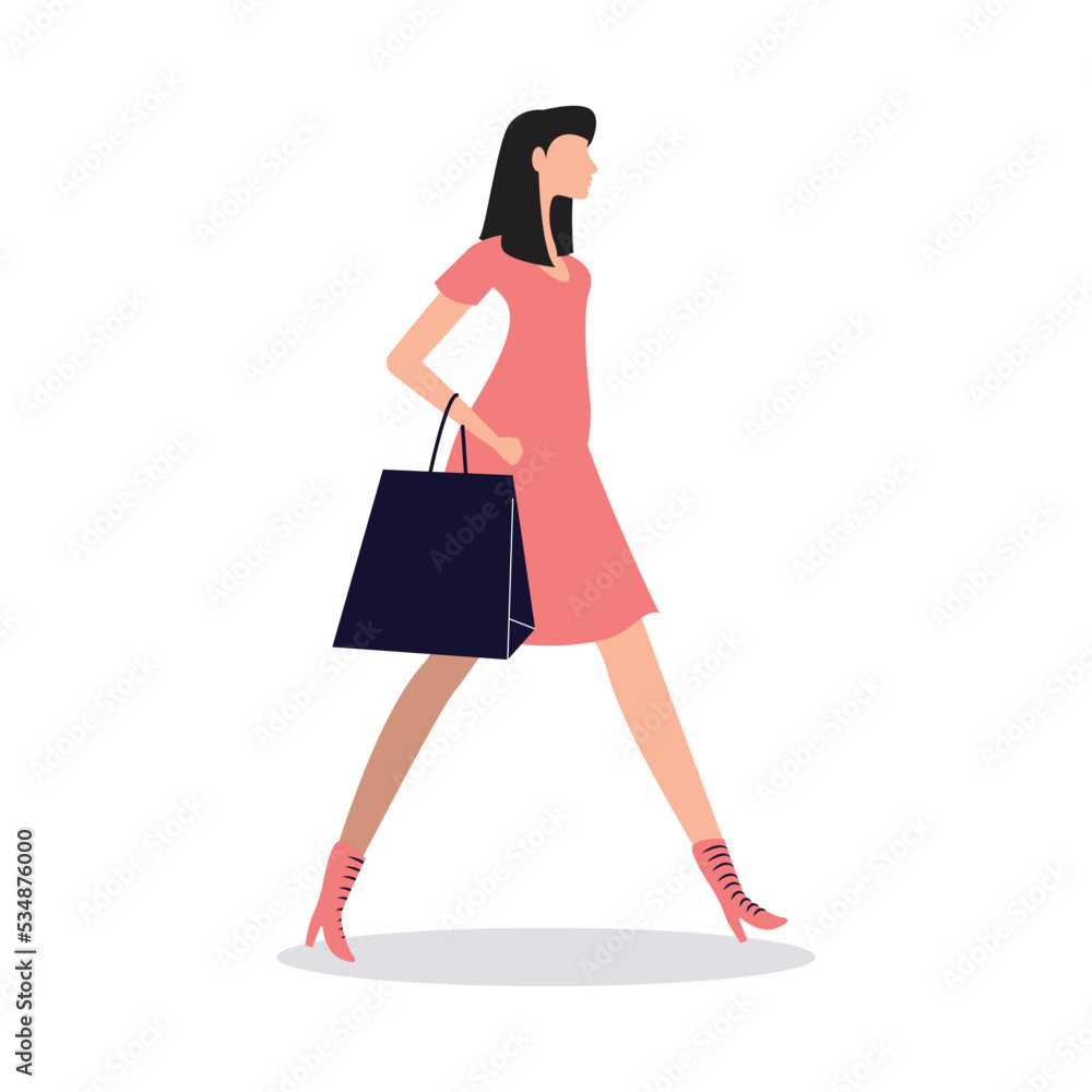 Illustration of a woman walking