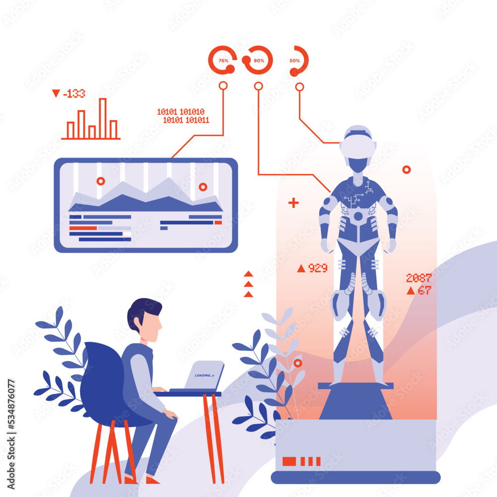 Technology background design with people