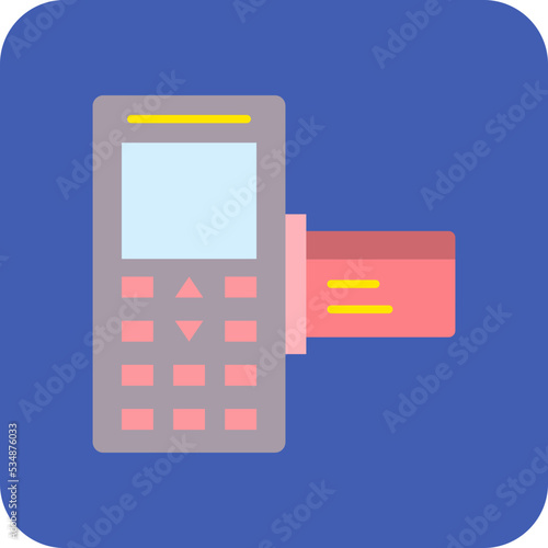 Post Terminal Multicolor Round Corner Flat Icon