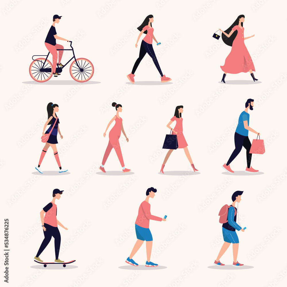 Set Illustration of people in various activities