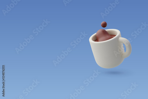 3d Vector coffee cup. Тakeaway Сoffee or tea, Coffee to go concept.