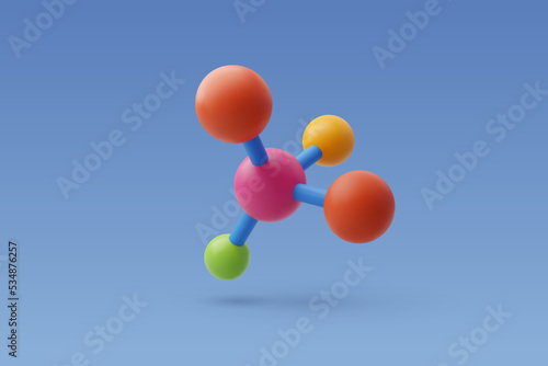  3d Vector Molecule, Scientific banner for medicine, Biology, Chemistry and science concept.
