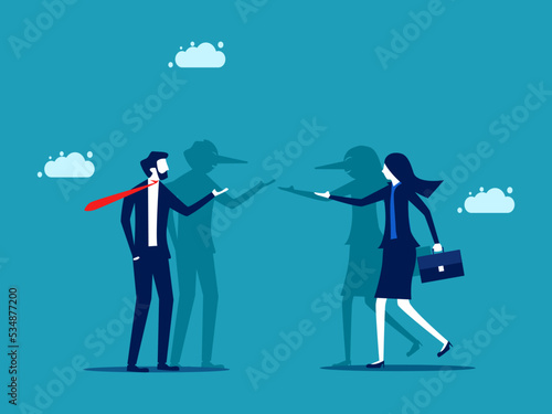 dishonesty. Both businessmen deceive each other. business concept vector illustration vector