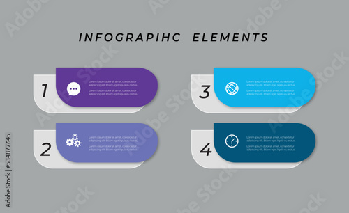 Infographic template for business process steps
