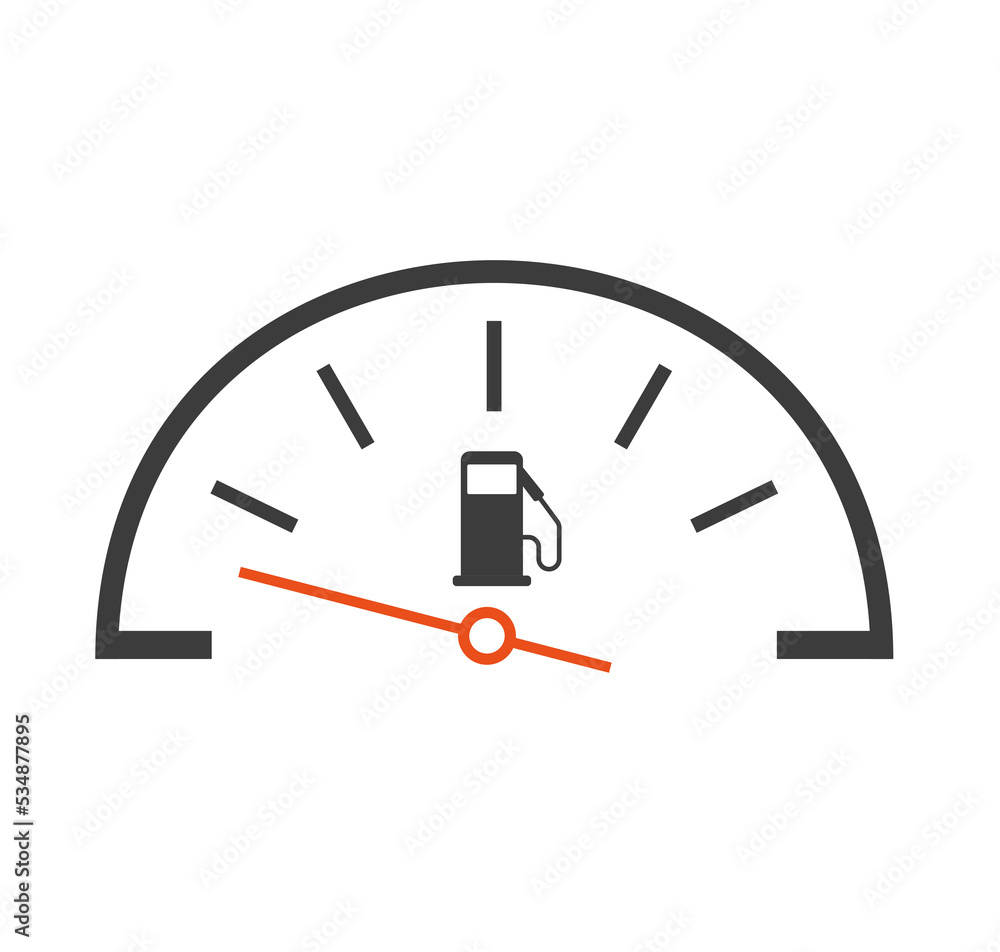 Fuel quantity speedometer. Vector illustration Fuel quantity speedometer. Vector illustration
