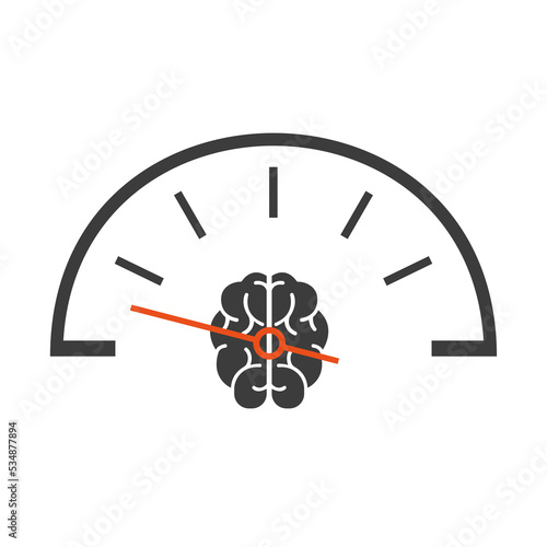 Brain speed speedometer on a white background. Vector illustration photo