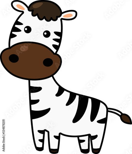 Illustration of colorful cartoon character zebra