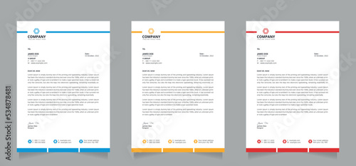 Creative corporate business vector letterhead template. Print ready design