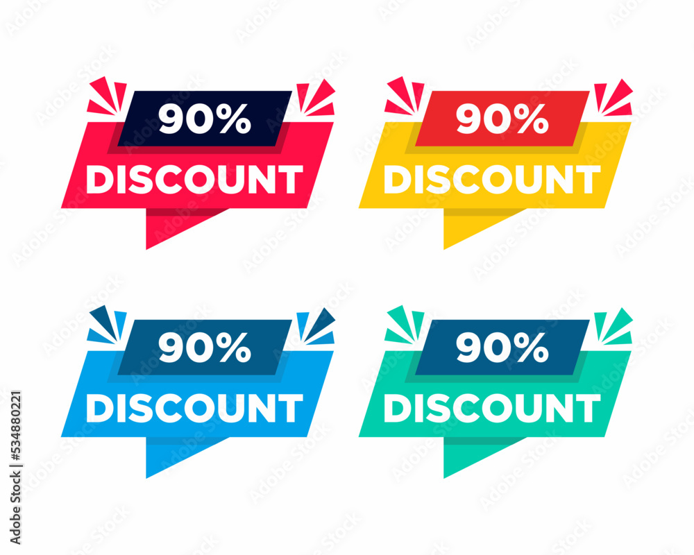 Round speech bubble shape promote set discount 90 percent vector illustration Round speech bubble shape promote set discount 90 percent vector illustration