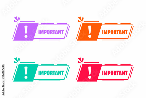 Set of Vector Illustration important Label. Modern Web Banner.