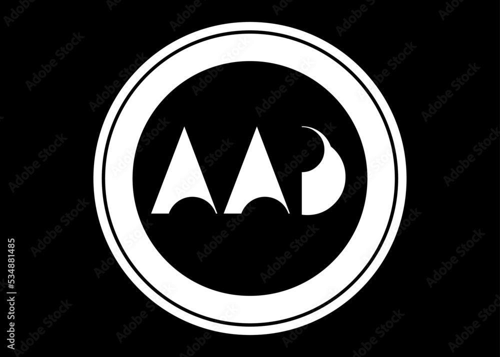 AAB letter logo design with a circle shape. AAB circle and cube shape ...