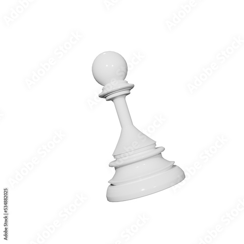 rotate white chess pawn