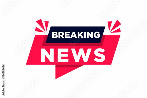 Megaphone with Breaking news speech bubble banner. Loudspeaker. Label for business, marketing and advertising. Vector on isolated background.