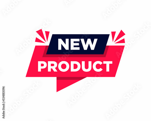 Vector Illustration Red New Product Badge. Modern Speech Bubble Web Banner Element