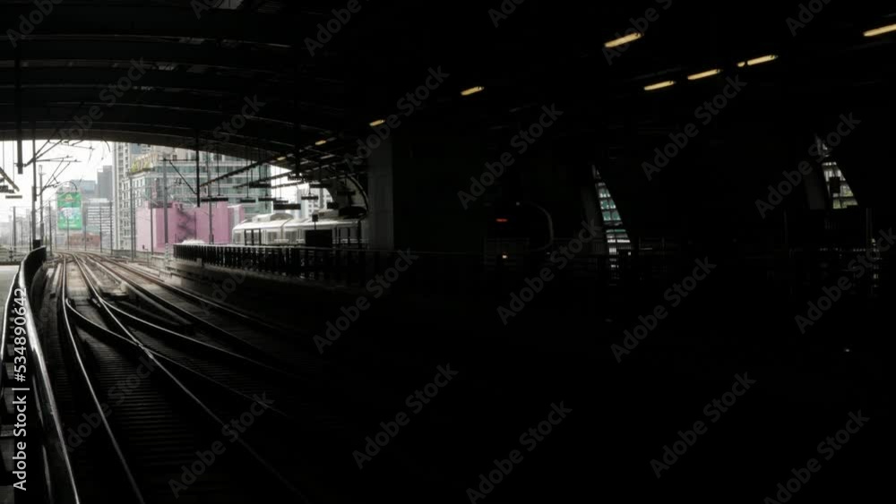 airport rail link train approaching to train station airport rail link train approaching to train station