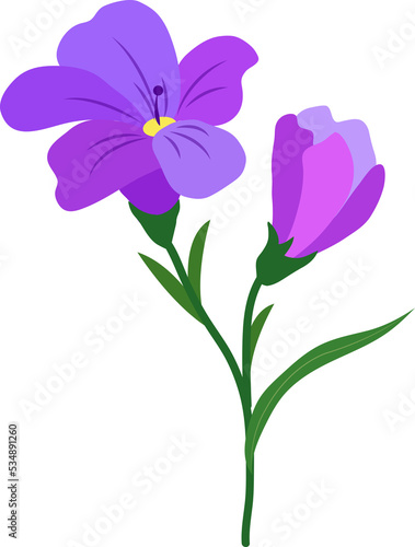 Cartoon botanic garden plant flower purple freesia