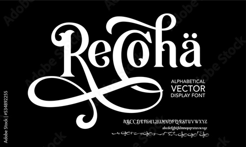 Recoha luxury elegant alphabet font vector wedding lettering 
